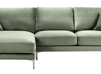 Salbeigrün Ecksofa Stoff Design Couchen Polster Sofa Sofas Neu Grün Wohnzimmer